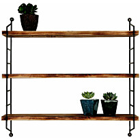 Puinen seinähylly Linento Furniture WR088, ruskea/musta