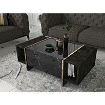 Sohvapöytä Linento Furniture Veyron, musta/kulta, Verkkokaupan poistotuote