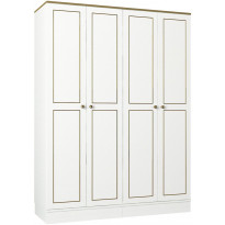 Vaatekaappi Linento Furniture Ravenna 4, valkoinen, 140cm
