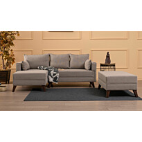 Divaanivuodesohva rahilla Linento Furniture Bella, 3-istuttava, vasen