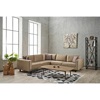 Samettikulmasohva Linento Furniture Kale Velvet, 4-istuttava, kerma