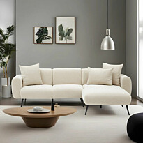 Divaanisohva Linento Furniture Side, 3-istuttava, oikea, kerma