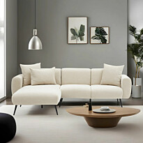 Divaanisohva Linento Furniture Side, 3-istuttava, vasen, kerma