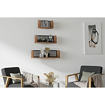 Seinähylly Linento Furniture Buzim, 3kpl, tummanruskea