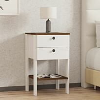 Yöpöytä Linento Furniture Ruzisa, 44x44cm, valkoinen/ruskea