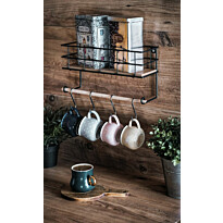 Seinähylly Linento Furniture Gwen, leveys 32cm, ruskea/musta