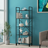 Kirjahylly Linento Furniture Kane, 60x156cm, musta