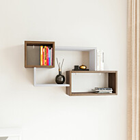 Seinähylly Linento Furniture Ayder, ruskea/valkoinen