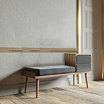 Eteisen penkki Linento Furniture Fiume, leveys 120cm, antrasiitti/ruskea