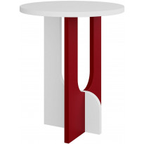 Apupöytä Linento Furniture Luna, 40cm, valkoinen/punainen