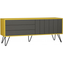 TV-taso Linento Furniture Picadilly, harmaa/keltainen