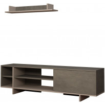 TV-taso ja seinähylly Linento Furniture Stockton, harmaa/beige