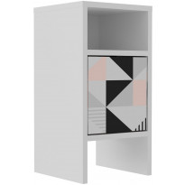 Yöpöytä Linento Furniture Grandma, geometrinen, valkoinen/monivärinen
