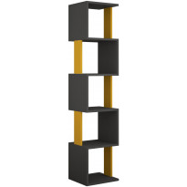 Kirjahylly Linento Furniture Piri, harmaa/keltainen
