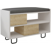 Kenkäkaappi Linento Furniture Troy, valkoinen/ruskea