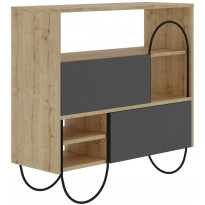 Kenkäkaappi Linento Furniture Norfolk, tammenruskea/antrasiitti