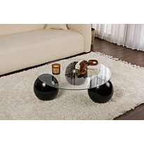 Sohvapöytä Linento Furniture Miro, 85cm, musta/kirkas lasi