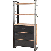 Kirjahylly Linento Furniture Cosmo Cortex Atlantic Pine/musta