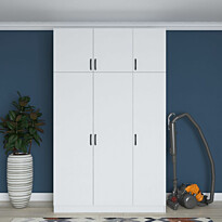 Vaatekaappi Linento Furniture BA104-1989, 145x239cm, valkoinen
