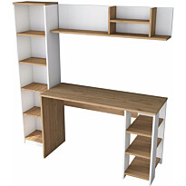 Työpöytä Linento Furniture HA125 - 3428 seinähylly saksanpähkinä/valkoinen