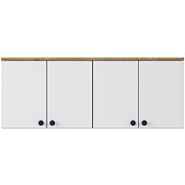 Seinäkaappi Linento Furniture BA120-2670, leveys 120cm, valkoinen/ruskea