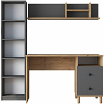 Työpöytä hyllyllä Linento Furniture HA115-2643, 120x50cm, ruskea