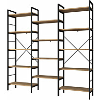 Kirjahylly Linento Furniture HC107 - 2552 saksanpähkinä/musta