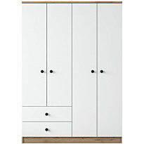 Vaatekaappi Linento Furniture BA108 2067, 120cm, valkoinen/pähkinä