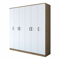 Vaatekaappi Linento Furniture BA114-2274, 180x190.8cm, valkoinen/ruskea