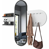 Seinänaulakko peilillä Linento Furniture P3-3776, leveys 125cm, valkoinen