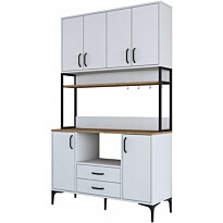 Aamiaiskaappi Linento Furniture JE169 - 3400 saksanpähkinä/valkoinen