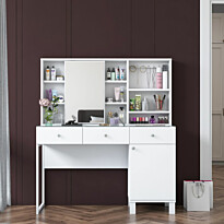 Meikkipöytä Linento Furniture BJ138-3442, leveys 120cm, valkoinen