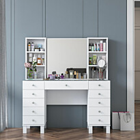 Meikkipöytä Linento Furniture BJ136-3846, leveys 120cm, valkoinen