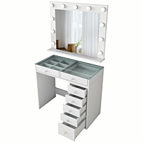 Meikkipöytä Linento Furniture BJ117 - 2788 peilillä valkoinen