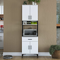 Aamiaiskaappi Linento Furniture JE113-2963, leveys 60cm, korkeus 198.6cm, valkoinen