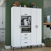 Aamiaiskaappi Linento Furniture JE131-2989, leveys 150cm, korkeus 198.6cm, valkoinen