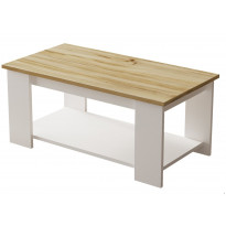Sohvapöytä Linento Furniture LV15, puukuosi, ruskea/valkoinen