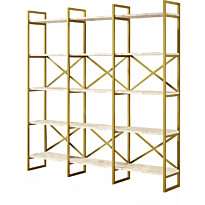 Kirjahylly Linento Furniture VG6-GE valkoinen marmori/kulta