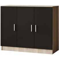 Matala kaappi Linento Furniture Vario E, kaksivärinen, tammi/musta