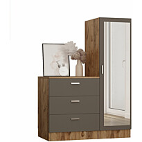 Säilytyskaluste Linento Furniture CC6, ruskea/harmaa, 100cm, Verkkokaupan poistotuote