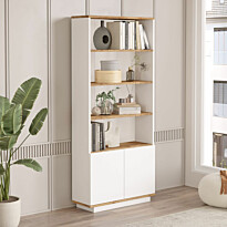 Kirjahylly Linento Furniture Fr16-Aw, 75x168.3cm, ruskea/valkoinen