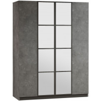 Vaatekaappi Linento Furniture HM2, antrasiitti/harmaa, 138,4cm