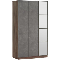 Vaatekaappi Linento Furniture HM1, ruskea/harmaa, 103,8cm