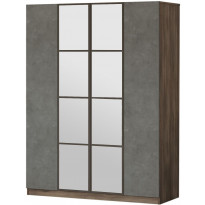 Vaatekaappi Linento Furniture HM2, ruskea/harmaa, 138,4cm