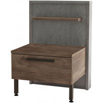 Yöpöytä Linento Furniture HM5, ruskea/harmaa