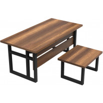 Työpöytäkokonaisuus Linento Furniture MN07, 2-osainen, ruskea/harmaa