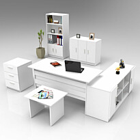Toimistokalustesetti Linento Furniture Vo17-W, valkoinen