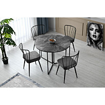 Ruokapöytä Linento Furniture Yaprak 1202, Ø100cm, kokoontaitettava
