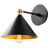 Seinävalaisin Linento Lighting Pepperell, musta/kulta