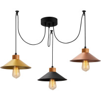 Kattovalaisin Linento Lighting Manavgat, 3-osainen, kulta/kupari/musta